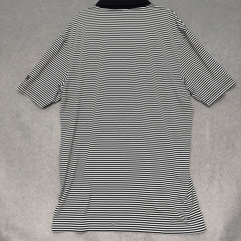 Peter Millar Summer Comfort Sz L Black White Striped Golf Performance Shirt - Picture 4 of 10